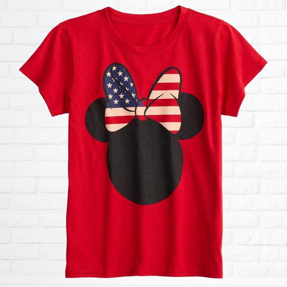 NWT Disney's Minnie Mouse Patriotic Graphic Tee (Girls M/8)